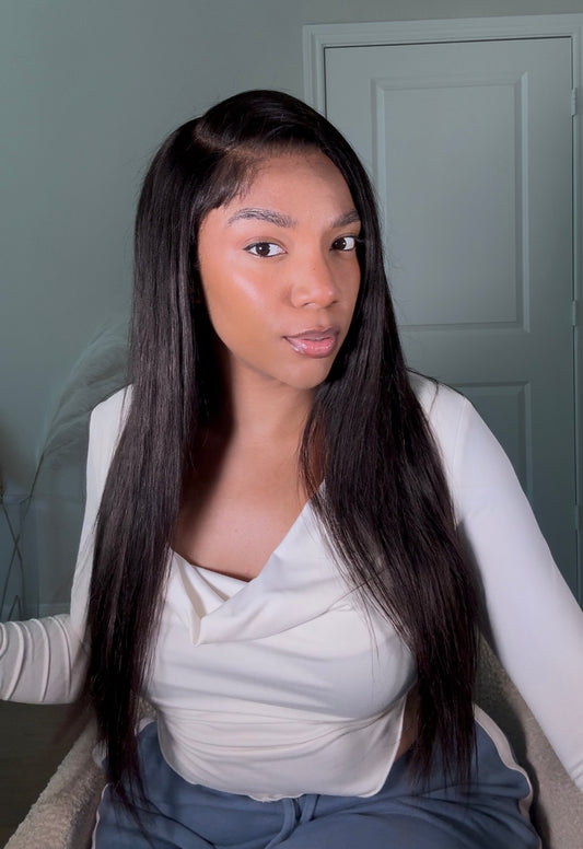 LUVME hair 24 inch closure wig silky straight