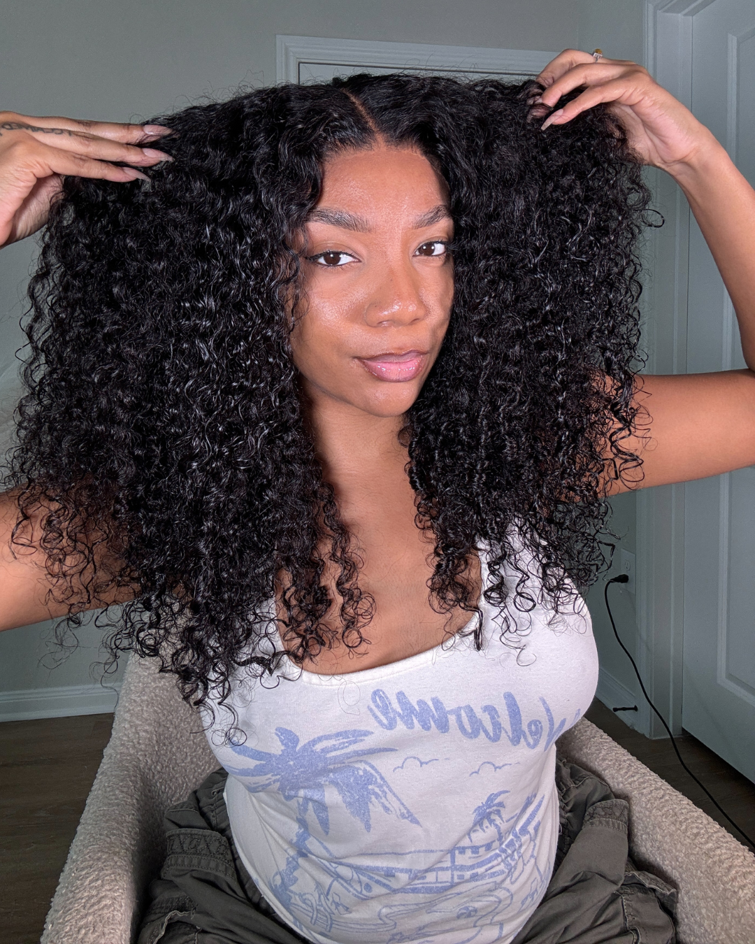 Closure wig UNICE jerry curly hair finger coil ends 20inch