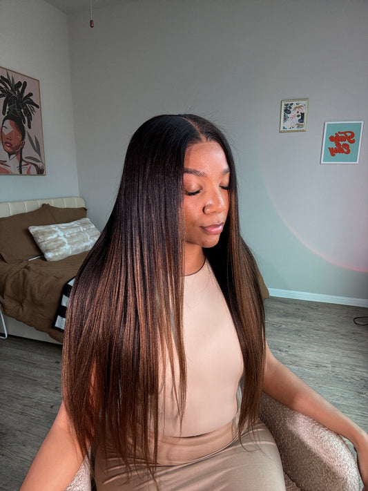 Yaki Stright Nadula Closure Ombre wig 7x5