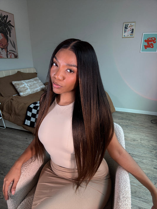 Yaki Stright Nadula Closure Ombre wig 7x5