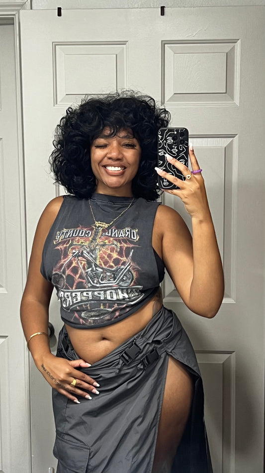 ELIM Big Curly Afro Soft Wig with Bangs Heat Resistant Synthetic Wig