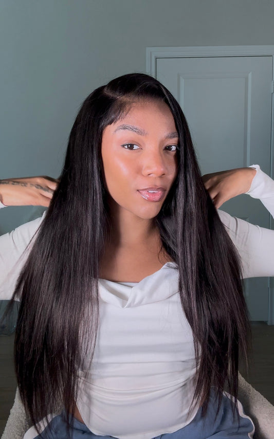 LUVME hair 24 inch closure wig silky straight