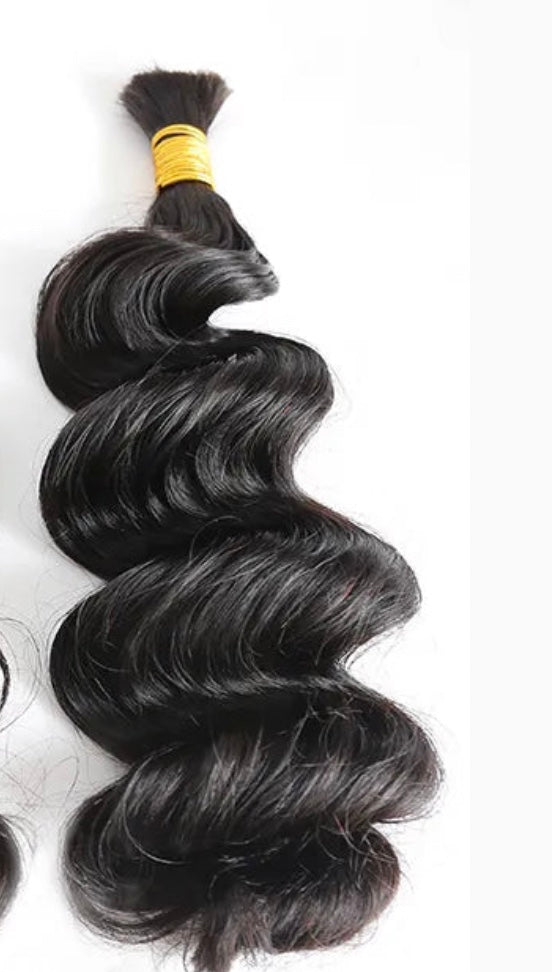 Double Drawn Burmese Loose Wave Human Braiding Hair